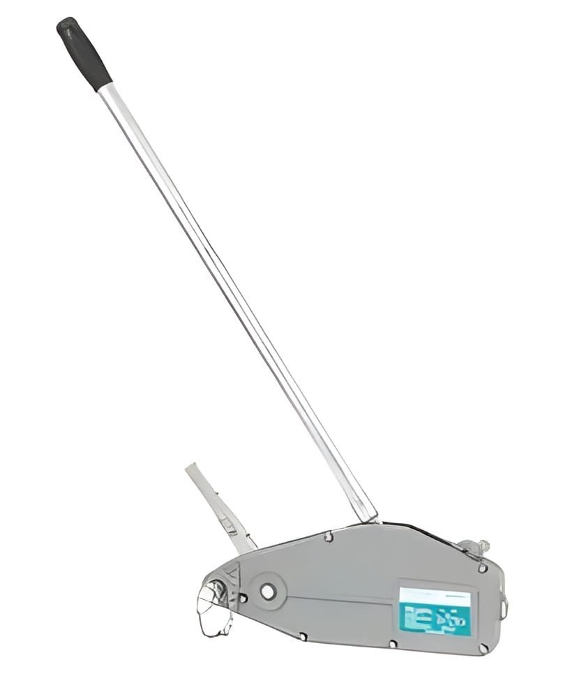 An image of a hand winch in an isolated white background